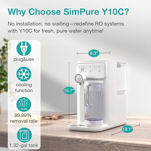 SimPure Y10C CTO Filter Cartridges Replacement, 6 Months Replacement Cartridge (1 Pack)