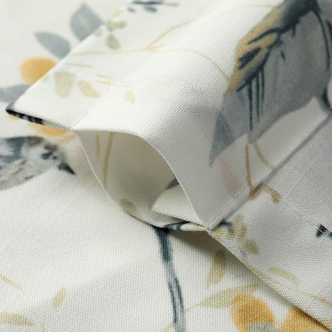 Leeva Elegant Grey Birds Curtain Tiers, Farmhouse Style Linen Textured Short Window Treatment for Bathroom Living Room Cafe, 2 Panels Set, 29 x 24 Inch