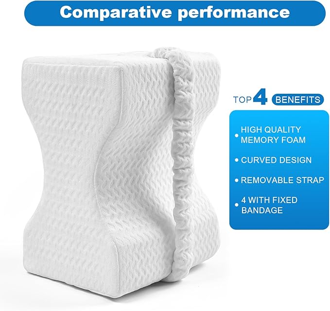 Knee Pillow,Knee Pillow for Side Sleepers,Leg Pillow,Side Sleeper Leg Pillow, Memory Foam Knee Pillow, Suitable for Leg, Back, Knee Pain, Improve Sleep Quality