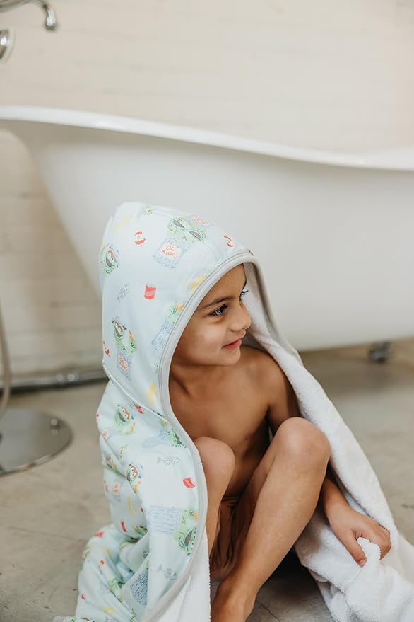 Copper Pearl Hooded Bath Towels Premium Knit/Terry Cloth Toddler Towels with Hood, Pockets, and Cool Designs - Great to Gift and Make Bath Time Fun - Big Kids Hooded Towel, Oscar The Grouch