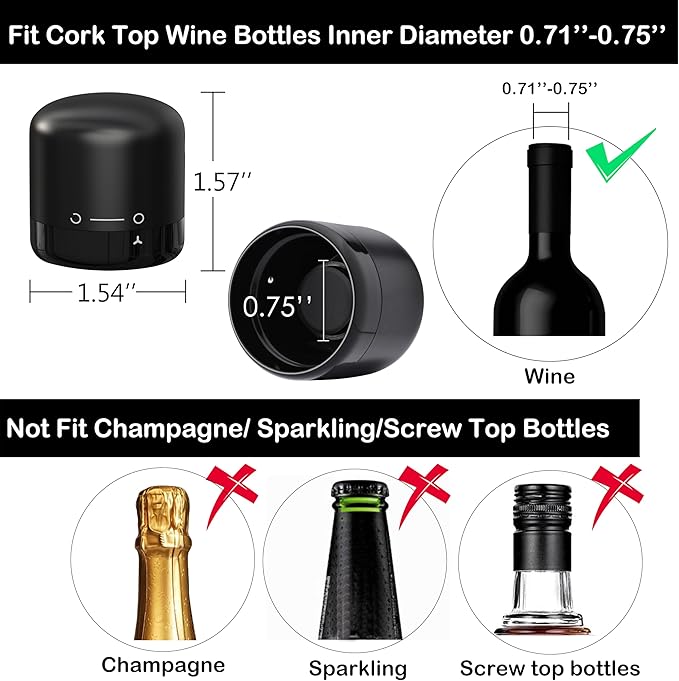 Wine Stoppers for Wine Bottles, Silicone Reusable Corks with Twist Lock, Leak Proof Wine Preserver Cute Wine Accessories - Set of 4
