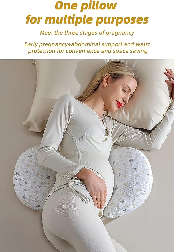 Pregnancy Pillows for Sleeping, Maternity Pillow for Pregnant Women with Pillow Cover, Detachable Body Pillow for Pregnant Women, Pregnancy Wedge Pillows Support for Back, Legs, Belly, HIPS(Grey)