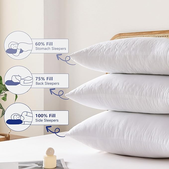 Shatex Firm Pillow, Queen Bed Pillow 28 x 20inch, Adjustable Pillow for Neck Pain Relief,Back Pillow Provide Strong Support for Stomach & Side Sleepers