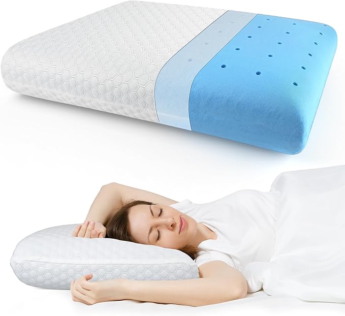 inight Memory Foam Pillows, Foam Pillows for Sleeping, Soft Tex Pillow Memory Foam, Bed Pillows for Back Sleepers & Side Sleepers Pillows- 1 Pack Standard Size, Oeko-TEX & CertiPUR-US Certified