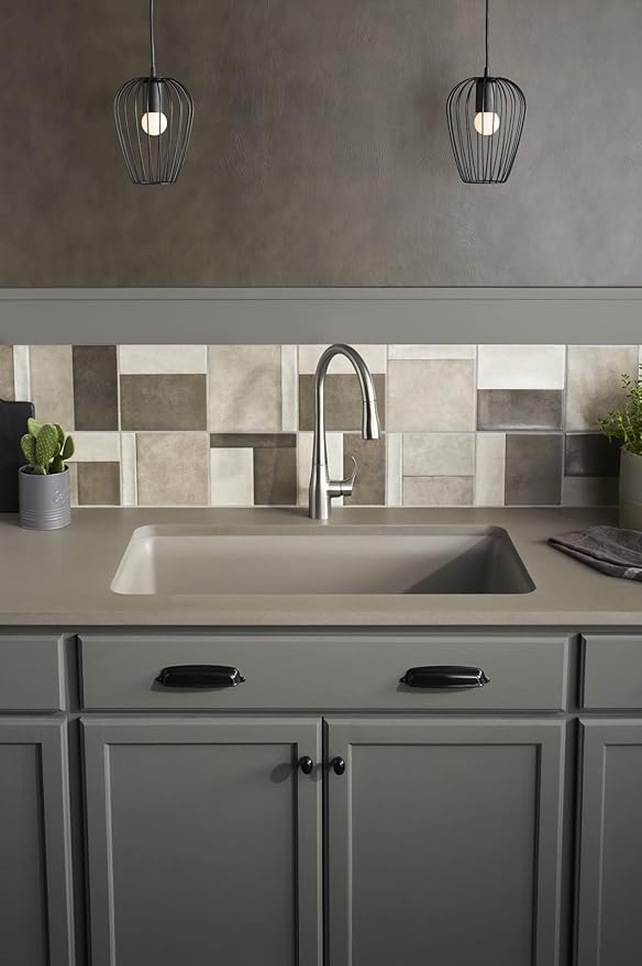 KOHLER K-8206-CM3 Cairn Sink, 33 in, Matte Taupe