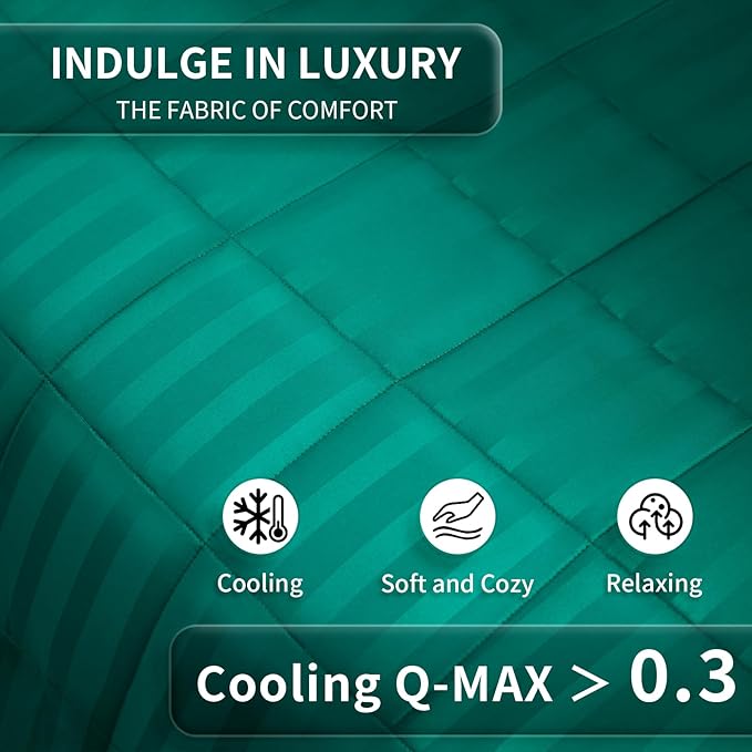 Weighted Blanket,7lbs Heavy Weighted Blanket 40"x60" Breathable Cooling Blanket, Summer Blankets Ultra Soft Comfort Blanket with Glass Beads for All-Season (Green)