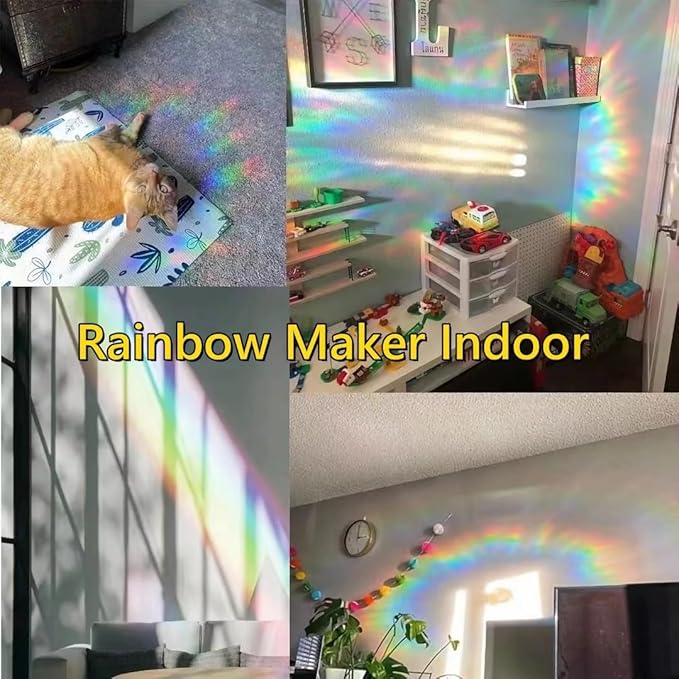 Window Privacy Film,17.5x118 inch Window Film Privacy One Way, Privacy Film for Glass Windows, Rainbow Window Privacy Film (Privacy)