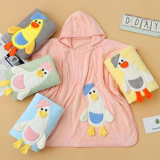 Toddler Beach Towel with Hood Kids Waffle Swim Cover Up Bath Towel Surf Poncho Boys Girls Hooded Beach Towel (C Pink, One Size)