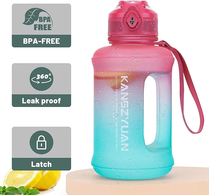 Mini Gallon Kids Water Bottle - 23oz, Small Durable for School, BPA-Free, Tritan, Leak-Proof, Wide-Mouth, Sports, & Outdoors - Designs for Boys & Girls (Pink)