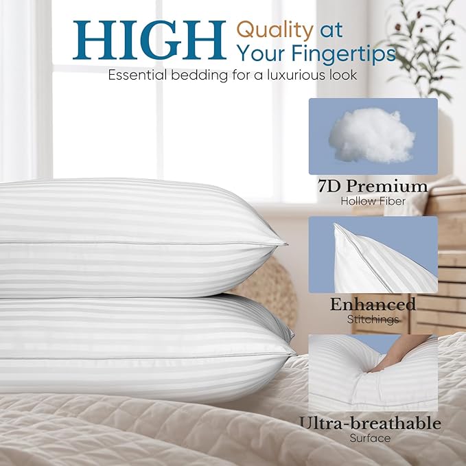 BP3 Bed Pillow, King (Pack of 2), White