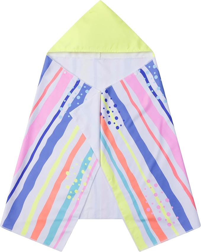 Kids Hooded Towels - Soft and Absorbent Bath, Beach, Swim Pool 30" x 60" Large Towel Cover Up for Boys and Girls Colorful Stripes