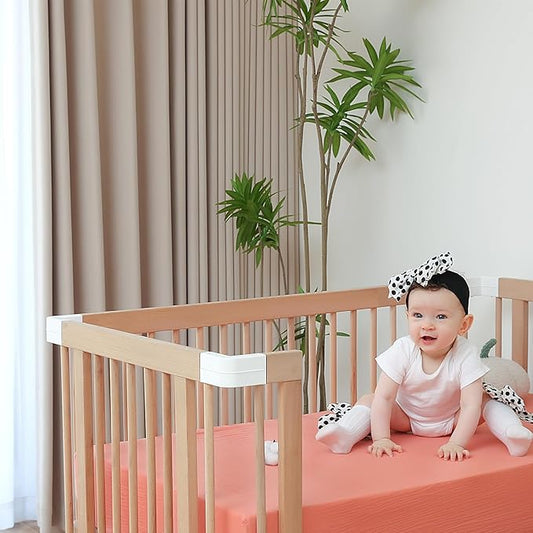 Breathable Crib Sheets for Toddler Bed Mattresses 100% Muslin Cotton Crib Sheets Fitted Boys Girls 2 Pack Soft and Comfortable Boho Bedding for Baby Neutral (Orange Pink&New Camel)