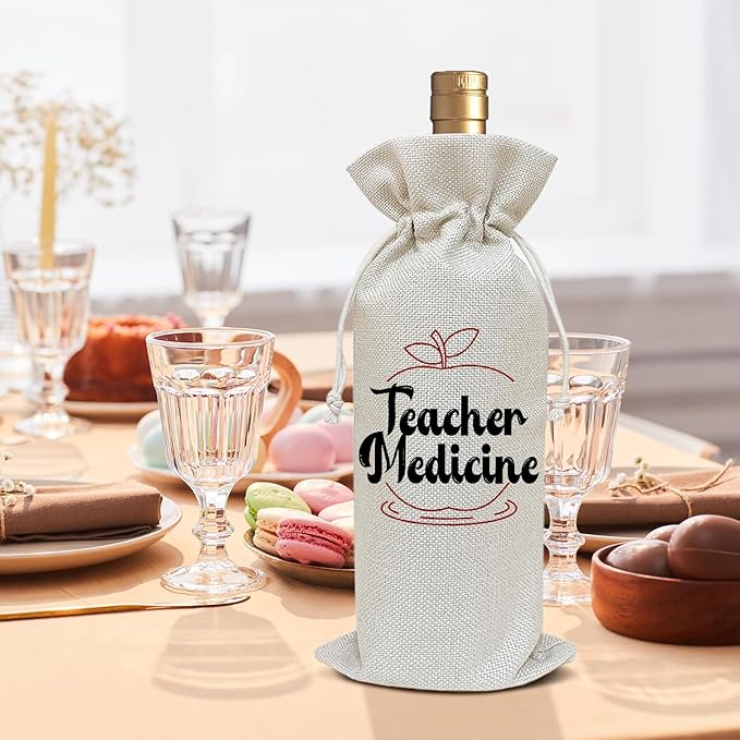 Teacher Appreciation Gifts, Thank You Gifts for Teacher Counselor Graduation Retirement Gifts for Coworker Colleague Thanksgiving Christmas Party Favor Wine Bag Decoration Supplies /47