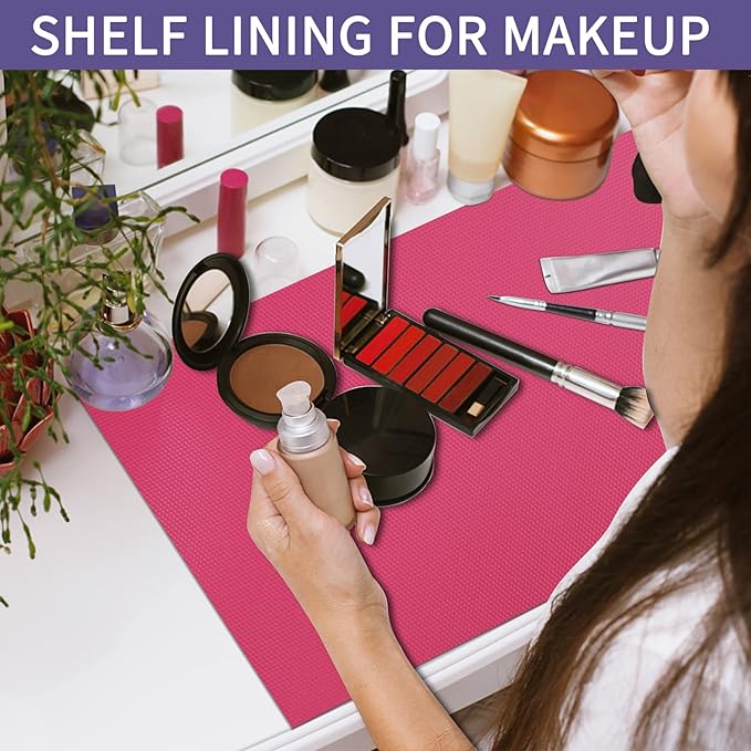 Kitchen Shelf Liner Drawer Liners, Non-Adhesive Refrigerator Liners Waterproof Fridge Mats with Strong Durable Kitchen Cabinets Mat for Drawers, Shelves, Pantry