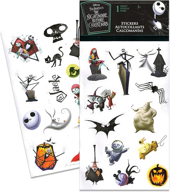 The Nightmare Before Christmas Nightmare Before Christmas Hooded Towel Travel Set for Kids - Bundle Bath Towel Poncho Plus Travel Bag, Stickers, More | Nightmare Before Christmas Bathroom Set