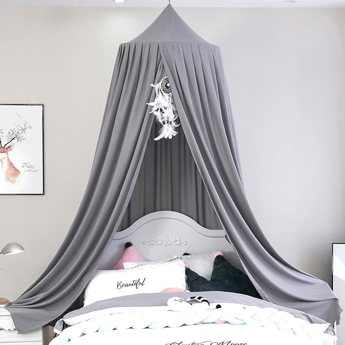 Upgrade Version of Canopy for Kids Bed, Extra Large Canopy for Girls Room Decoration Princess Castle Play Tent Hanging House, Dreamy Canopy for Children Room Reading Nook Canopies