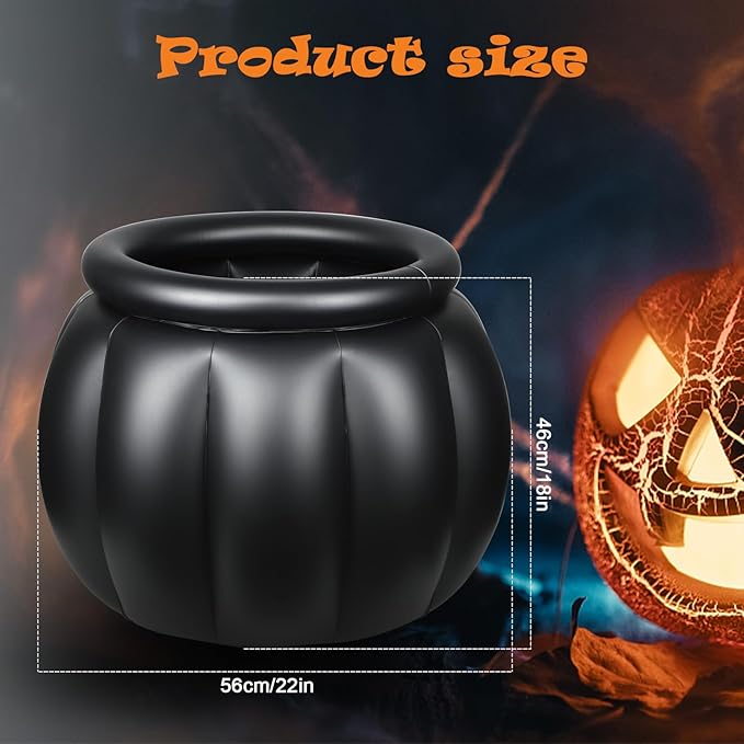 Halloween Inflatable Cooler, 22x18 Inch Witch Cauldron Kettle Large Halloween Cooler for Drinks Inflatable Ice Bucket for Halloween Parties Travel