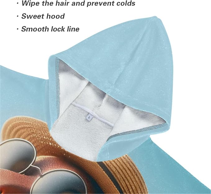 senya Kids Beach Towel, Dinosaur Beach Hooded Bath Pool Beach Towel Wrap Cover-ups Beach Poncho for Boys Girls