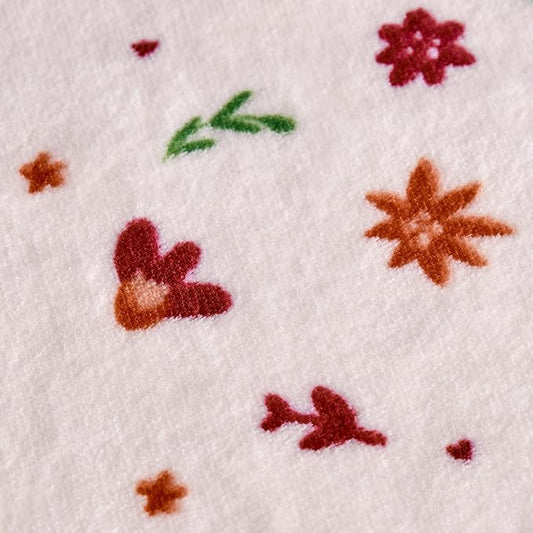 DaysU Plush Flannel Sherpa Baby Blanket for Girls Boys, Generous Reversible Soft Micro Fleece Toddler Bed Throw Blanket with Flower Print for Kids and Children, Floral, 50"x60"