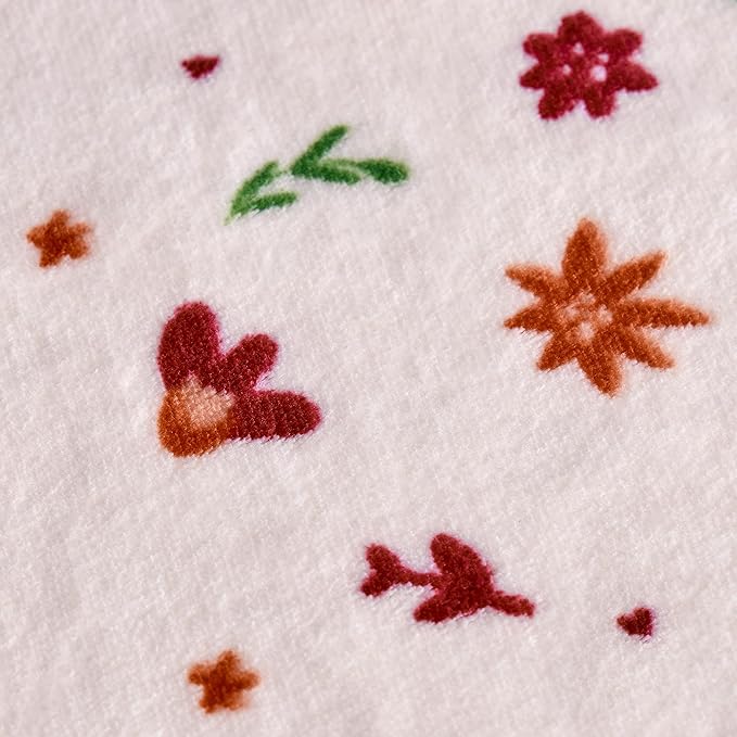 DaysU Plush Flannel Sherpa Baby Blanket for Girls Boys, Generous Reversible Soft Micro Fleece Toddler Bed Throw Blanket with Flower Print for Kids and Children, Floral, 50"x60"