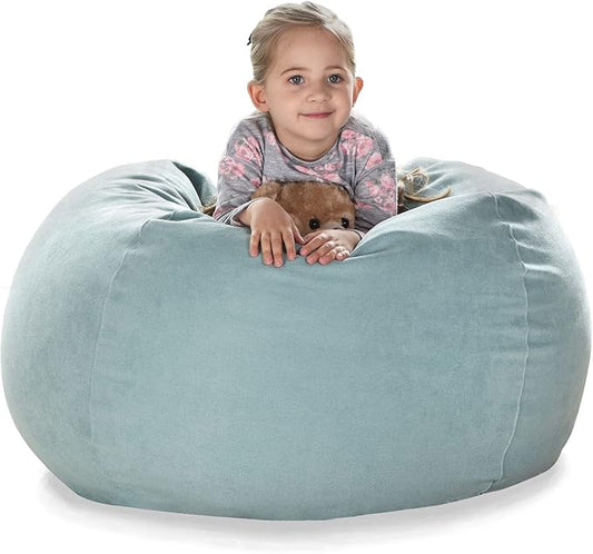 YuppieLife Stuffed Animals Bean Bag Chair Cover Candy-Colored Bean Bag(Just Cover, No filling)/Extra Large Stuff 'n Sit Organization/Toy Storage Bag/Kids Toys Organizer(38'',Mint Green)