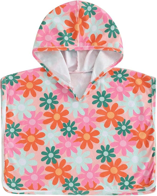 Toddler Beach Towel with Hood Kids Waffle Swim Cover Up Bath Towel Surf Poncho Boys Girls Hooded Beach Towel (Multicolor, 12-18 Months)