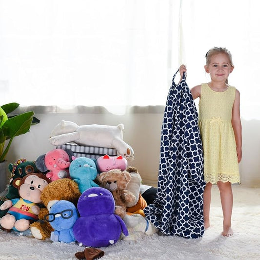 YuppieLife Kids Storage Bean Bag Cover(No Filling)Toy Organizer|Carrying Handle Sofa|Available for Kids and Teenager|Cuddle Chair|Machine Washable and Durable(27“,Leaf Clover)