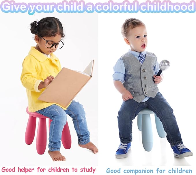 Kids Step Stool, Kindergarten Study Stools, Lightweight Footstools are Sturdy and Durable, Very Suitable for Use in The Kitchen, Bathroom and Bedroom (Red Wine)