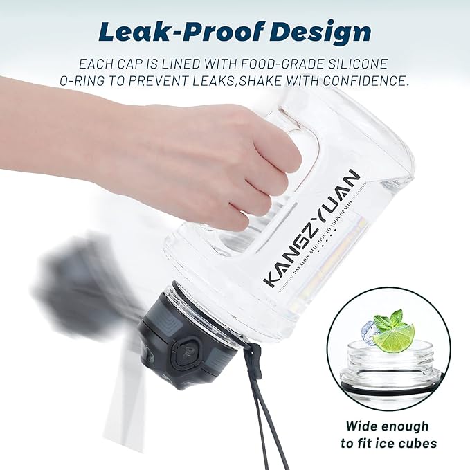 Mini Gallon Kids Water Bottle - 23oz, Small Durable for School, BPA-Free, Tritan, Leak-Proof, Wide-Mouth, Sports, & Outdoors - Designs for Boys & Girls (White)