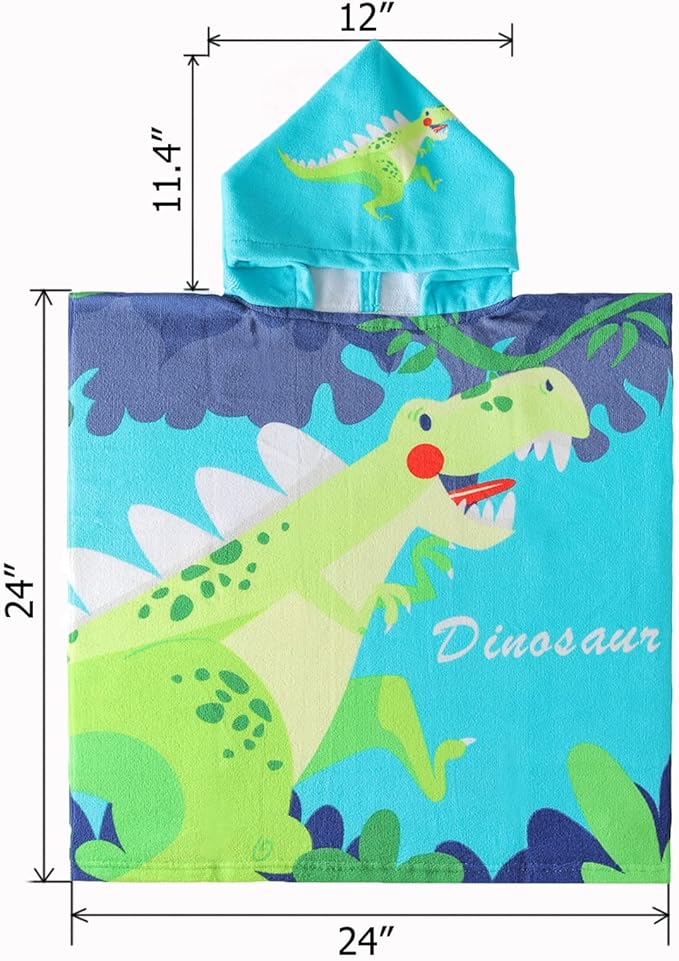 NovForth Kids Beach Towel for Boys Girls, Hooded Bath Towel Wrap, Toddler Pool Towel with Hood
