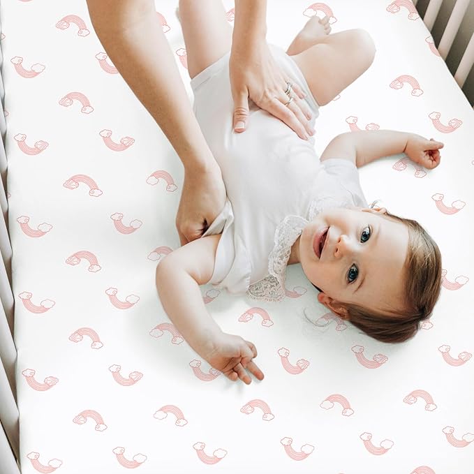 2-Pack Crib Sheets for Boys,Girls - Viscose Derived from Bamboo Fitted Crib Sheet, Organic Baby Crib Sheets, Crib Mattress Sheet,Toddler Bed Sheets,Baby Sheets for Crib Fitted Sheets(Dreamland)