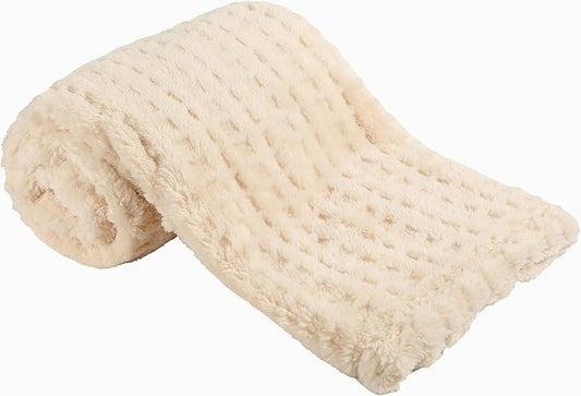 Sherpa Baby Blanket for Girls Toddlers Fleece Fluffy Fuzzy Blanket for Baby,Soft Warm Cozy Fleece Blanket,Receiving Blanket for Infant Newborn (Beige, 30 * 40, Waffle)