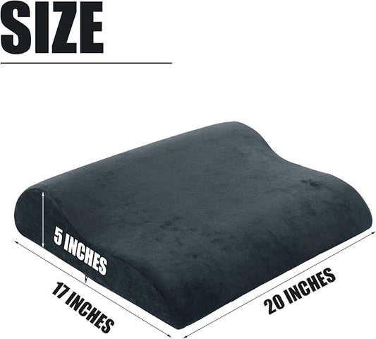 HOMBYS Extra Large Recliner Leg Pillow, Memory Foam Foot Rest Cushion Wave Shape Recliner Footrest Extender, Multi Purpose Back & Lumbar Support Pillow for Recliner, Bed, Sofa Couch,Grey