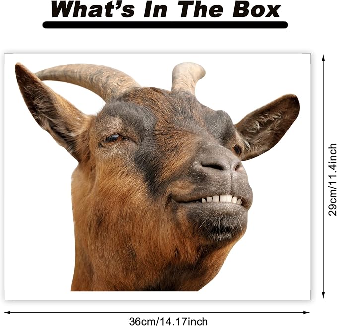 Vinyl Animal Wall Decals Peel and Stick Funny Goat Sticker Farmhouse Wall Art Decor Weird Fun Gifts for Friends Kids Room Sofa Wall Decor Cabinets Closet Sticker Car Decor