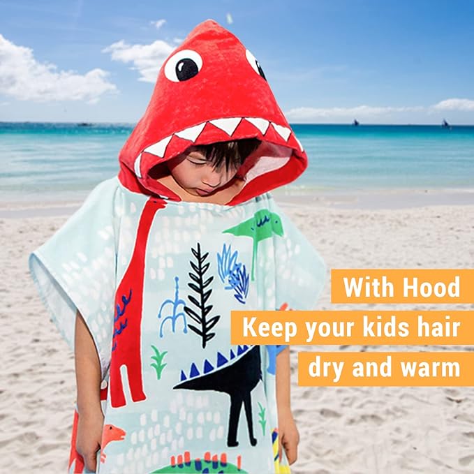 Kids Hooded Towel Bath Beach Soft Cotton Towels Girls Absorbent Pool Wrap with Hood Baby Toddler Poncho Robe(Unicorns,5-9Years/Height:43"-51")