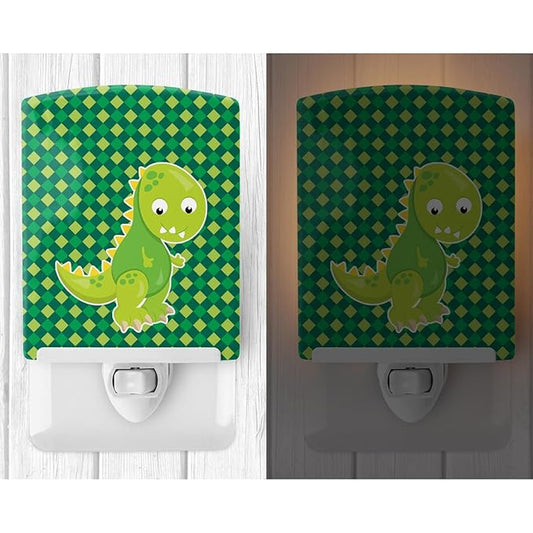 Caroline's Treasures BB6895CNL Iguanodon Dinosaur Ceramic Night Light Compact, UL-Certified, Ideal for Bedroom, Bathroom, Nursery, Hallway, Kitchen, 6x4x3, Multicolor