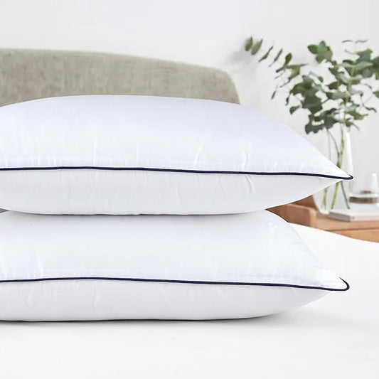 Bed Pillows | Luxurious Adjustable Microfiber Polyester Pillow | Premium Super Soft Pillow | (Queen, Size - Pack of 2) Breathable Pillow Suitable Back Stomach or Side Sleepers