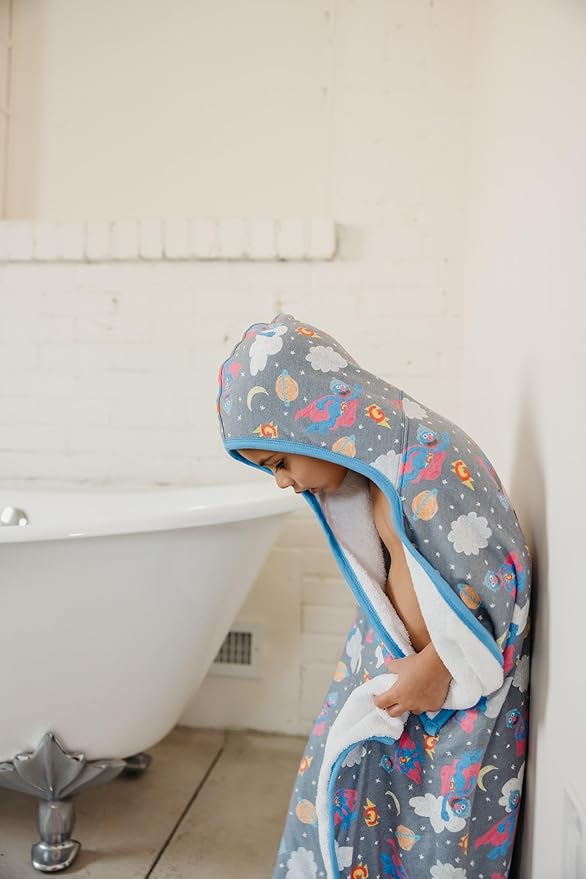 Copper Pearl Hooded Bath Towels Premium Knit/Terry Cloth Toddler Towels with Hood, Pockets, and Cool Designs - Great to Gift and Make Bath Time Fun - Big Kids Hooded Towel, Super Grover