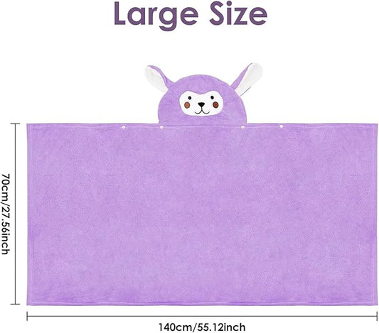 Kids Hooded Bath Towels Beach Towel Girls Boys Soft Swim Pool Cover Up Super Absorbent Cute Cartoon Animal