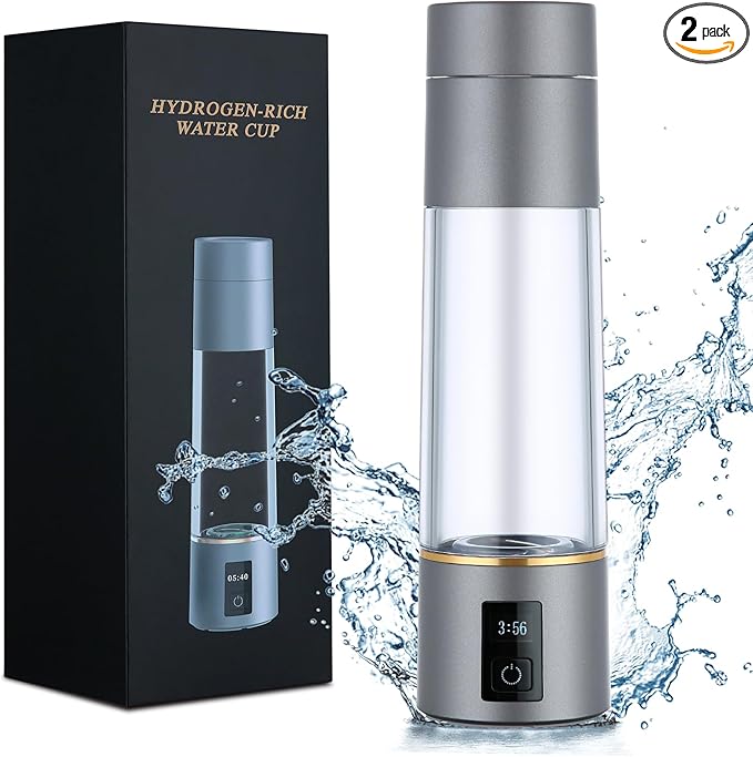 Hydrogen Generator Water Bottle, 1800PPB/6mins, 3500PPB/12mins, Long lasting hydrogen dissolution, Healthy Drinking HydrogenWater Bottle ,Brown
