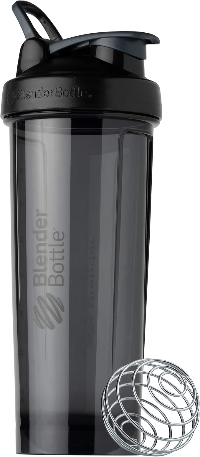 BlenderBottle Shaker Bottle Pro Series Perfect for Protein Shakes and Pre Workout, 32-Ounce, Black