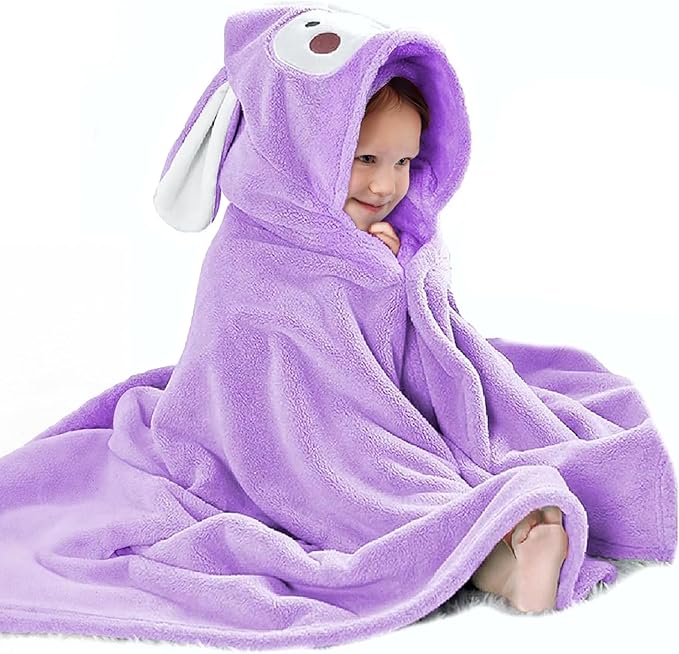 Kids Hooded Bath Towels Beach Towel Girls Boys Soft Swim Pool Cover Up Super Absorbent Cute Cartoon Animal