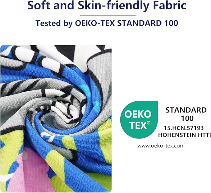 MOKANI Kids Hooded Poncho Towels, Soft & Absorbent Microfiber Beach Towel, Swimming Pool Changing Robe Bathrobe Bath Towel