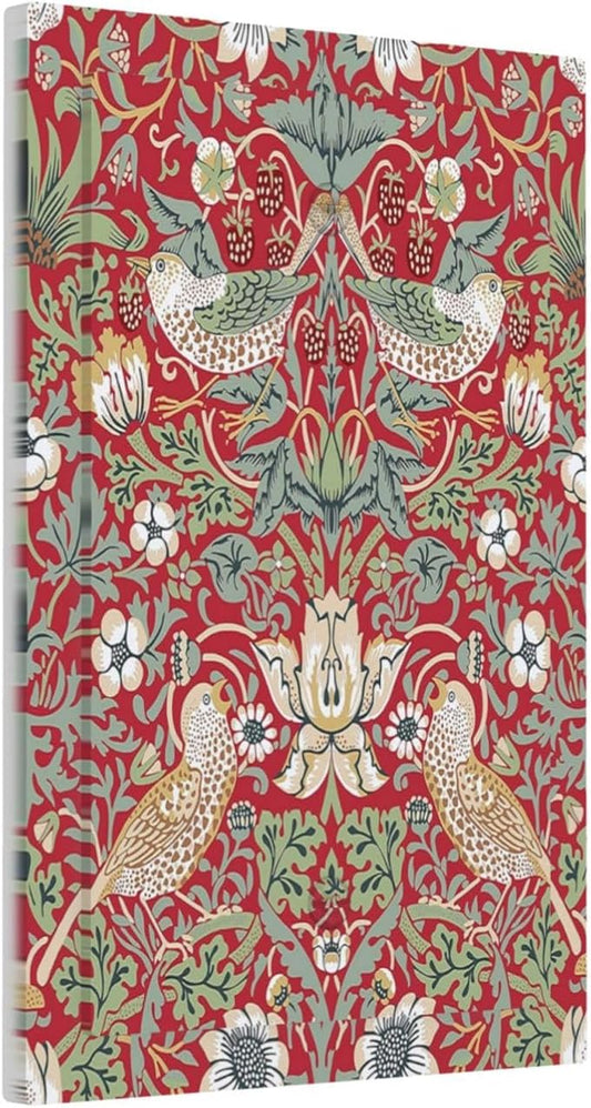 William Morris Strawberry Thief Botanical Red Green 1 Gang Light Switch Covers No Device Wall Plate Decorative Blank Switchplate Electrical Faceplate for Country Bathroom Bedroom Decor