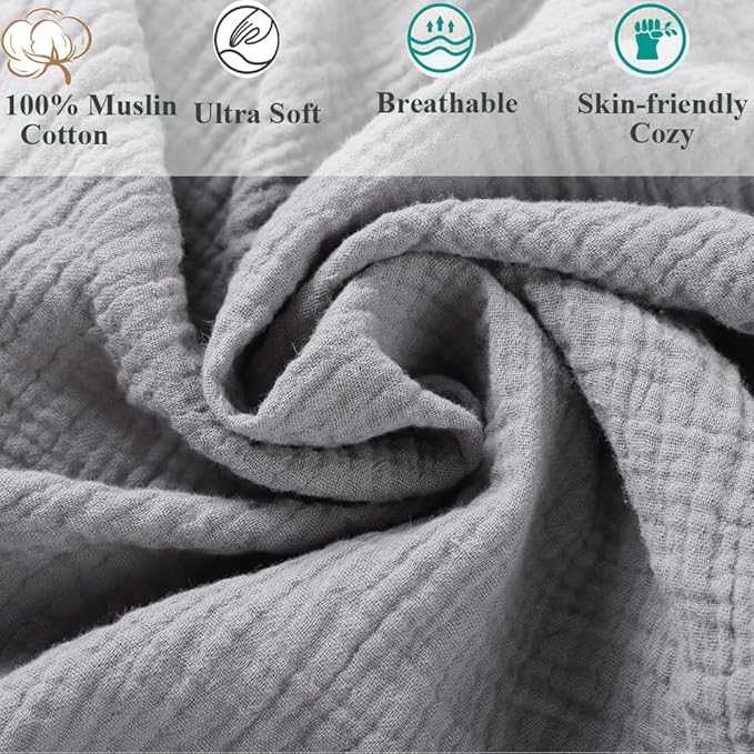 Muslin Bassinet Sheet Compatible with Dream On Me Traveler,Skylar,Lotus,Seashell Bassinet, INFANS Maydolly, Evolur Stellar Bassinet 2 Pack Cotton Fitted Sheets for Baby Grey & Pink