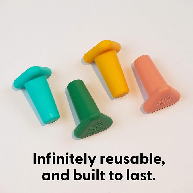 Wine Stoppers,Set of 4 Silicone Corks - Uncork,Heavy-Duty for all Bottles