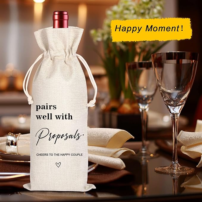 Maydvdv Engagement Wine Bag|Engagement Gifts for Her|Engagement Gift Ideas|Engagement Party Gifts for Couples|Wine Bag Decor Wine Bag(11MA05)