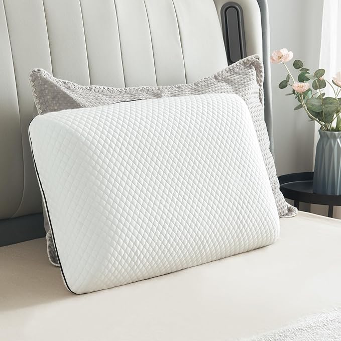 Best Soft Memory Foam Pillow, Ventilated and Breathable Cooling Pillow for Sleeping,Oeko-TEX & CertiPUR-US Double Certification,23.5x14x4.5 Inches (1 Pack)