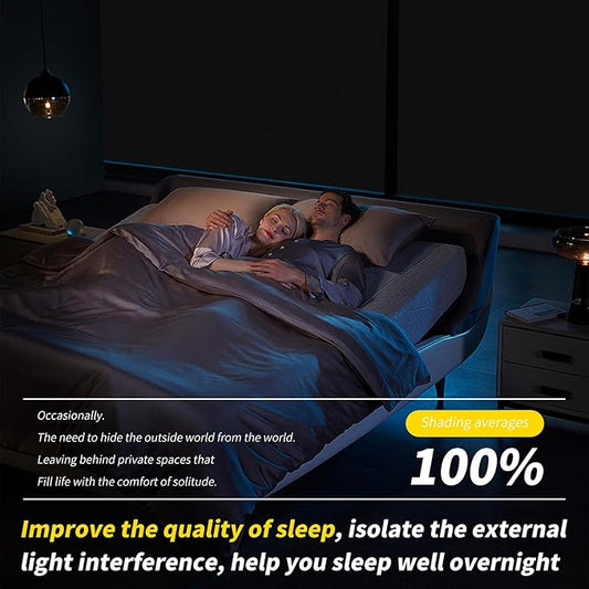 Portable 100% Blackout Shades - Easy Install, No Drill Curtains for Bedroom, Nursery, and Travel (Black, 59" x 118")