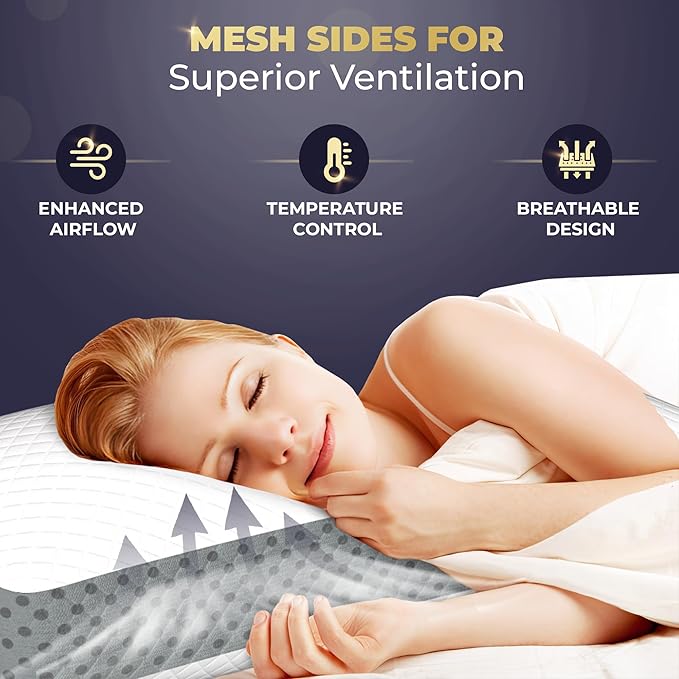 Royal Therapy Memory Foam Pillow, King Pillow Neck Pain Relief, Pillow for Neck and Shoulder Pain, Neck Pain Pillow, Side Sleeper Pillow, Cervical Neck Pillow, Neck Pillow Sleeping